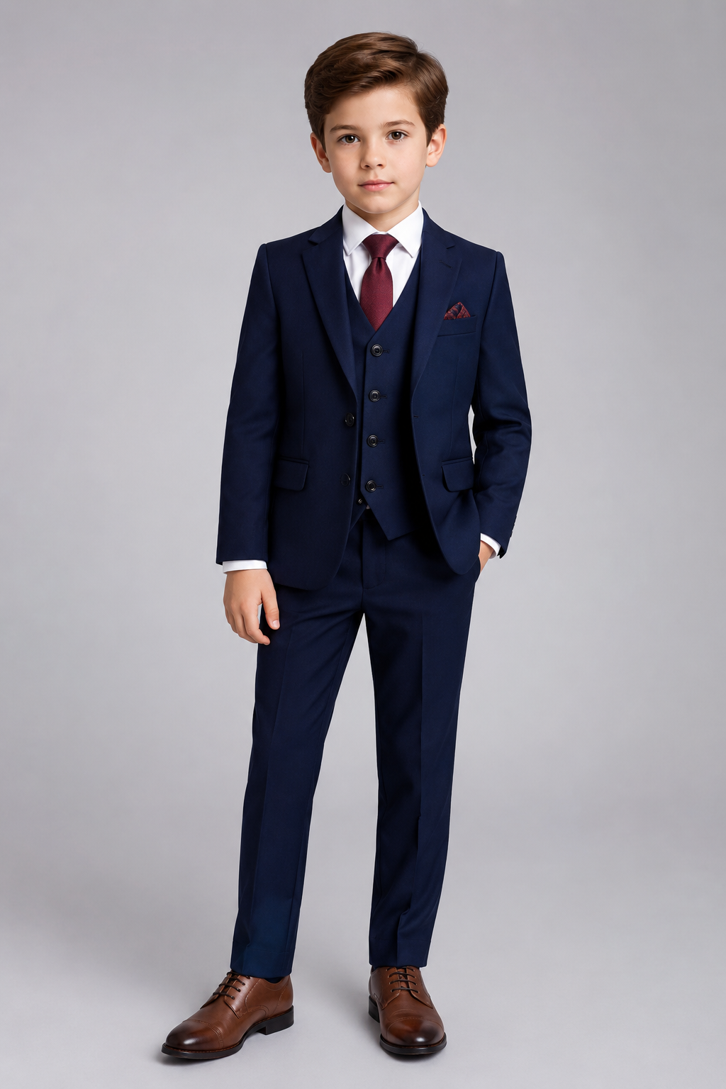 Boys 3-Piece Bespoke Suit — Navy